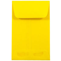 JAM Paper #1 Coin Envelopes, 2 1/4 x 3 1/2, Yellow Recycled, 100 Pack-Yellow high quality 24lb paper