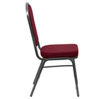 Flash Furniture HERCULES Crown Back Stacking Banquet Chair in Burgundy Fabric - Silver Vein Frame-Crown Back Design