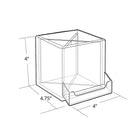 Azar Cube Pencil Holder With Divider & Business Card Pocket, 4" x 4.75" x 4", 2/Pack (556356)-Clear Crystal Styrene