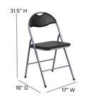 Flash Furniture HERCULES Series Black Vinyl Metal Folding Chair with Carrying Handle-Designed for Indoor and Outdoor Use