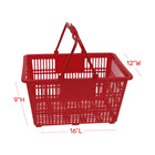 FuTECH Plastic Handle Shopping Basket - 18.5"L x 13"W x 10"H - Red - 4 Pack-18.5"L x 13"W x 10"H