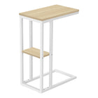 Monarch Specialties 3677 Accent Table - 25"H/Natural/White Metal-8