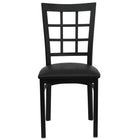 Flash Furniture HERCULES Series Black Window Back Metal Restaurant Chair - Black Vinyl Seat-Metal Chair