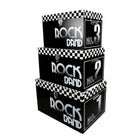 Truu Design Rock Band Storage Boxes, Set of 3, 19.75 x 13.75 x 11.75 inches, Black-Two handles attached on the side for easy moving and carrying