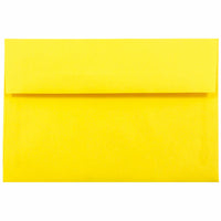 JAM Paper A10 Invitation Envelopes, 6 x 9.5, Brite Hue Yellow Recycled, 100 Pack (28038g)-Yellow