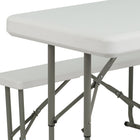 Flash Furniture Plastic Folding Table & Bench Set-Seats up to 4 Adults