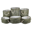Truu Design Round Storage Baskets, Set of 6, 15.5 x 18 inches, Green-Dimension: XXL -15.5 x 18 / XL: 14" x 16" / L: 12.5" x 13.5" / S: 16" x 7.5" x 11" / XS: 14" x 7" x 10" / XXS: 12.5" x 6.5" x 8.5" (L x H x W)