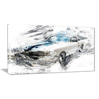 Designart Super Charged American ClassicSmall Gallery Wrapped Canvas, (PT2614-32x16)-Print