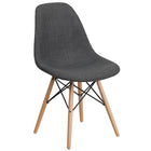 Flash Furniture Elon Series Siena Chair with Wooden Legs - Grey Fabric-Siena Grey Fabric Upholstery