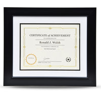 First Base St. James Awards & Certificate Frame - Double Mat - White/Black - 16 1/4" W x 14 1/4" H - For 8 1/2"x11" Certificates-For 11 x 8 1/2" (28 x 22cm) certificates, awards and photos