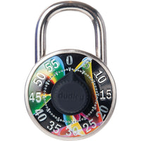 Dudley 3-Digit Combination Lock, Assorted Graphics-1-7/8in (48mm) Wide durable metal body