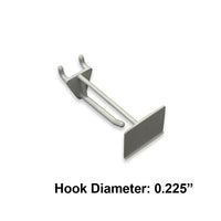 Azar Displays 2" Glass Filled Nylon Pegboard Scan Hooks, White, 50 Pack-Fits to standard pegboard or slat wall