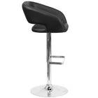 Flash Furniture Contemporary Black Vinyl Adjustable Height Barstool with Rounded Mid-Back & Chrome Base-Black Vinyl Upholstery
