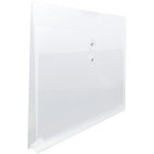 JAM Paper Plastic Envelopes with Button and String Tie Closure, Booklet, 12 x 18, Clear Poly, 12 Pack (457B1CL)-Opening: booklet