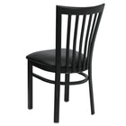 Flash Furniture HERCULES Series Black School House Back Metal Restaurant Chair - Black Vinyl Seat-Black Vinyl Upholstered Seat