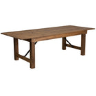 Flash Furniture HERCULES Series 8' x 40" Rectangular Antique Rustic Solid Pine Folding Farm Table-Plank Top