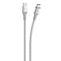 Scosche USB-C to USB-C Premium Braided Cable - 10 ft - Silver-Designed for fast data transfer rates and high-efficiency charging and syncing of TYPE-C devices.