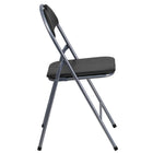 Flash Furniture HERCULES Series Black Vinyl Metal Folding Chair with Carrying Handle-1'' Thick Foam Padded Seat