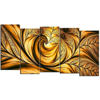 Designart Golden Dream 5-Panel Canvas Art Print, (PT3026-1084)-Print