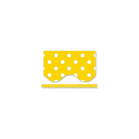 Teacher Created Resources Tcr4668 35" x 2.187" Scalloped Polka Dots Border Trim, Yellow/white, 108 Pack (TCR4668)-Bulletin board borders are great for preschool to grade 12 classroom settings