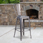 Flash Furniture 30" High Clear Coated Indoor Barstool with Back-Cross Brace under seat provides extra stability
