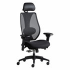 Gry Mattr + ergoCentric sCentric Hybrid Task Chair - Black-Patented 5" infinite back height adjustment, seat height adjustment, back angle and seat depth adjustment