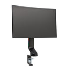 Kensington SmartFit Space-Saving Single Monitor Arm - Black (55512)-Easy-grip adjustment knob allows you to quickly and easily adjust height (9.4"-18.5"), tilt and swivel (+/- 10 degrees), rotate to landscape or portrait orientation (+/-180 degrees), and lock your monitor in place