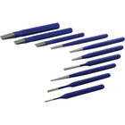 Gray Tools 10 Piece Punch & Chisel Set-Contains: Flat Chisels 1/2", 5/8", 3/4", Taper Punches 3/32", 5/32", 3/17", Pin Punches 5/32, 3/32, 3/16" and Centre Punch 3/8".