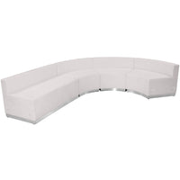 Flash Furniture HERCULES Alon Melrose LeatherSoft Reception Configuration - 4 Pieces, White-Contemporary Reception Set