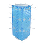 Azar Interlock Peg Tower with Revolving Base and Hooks - 8" x 8" x 20" - Blue-Sold in multiples of: 1