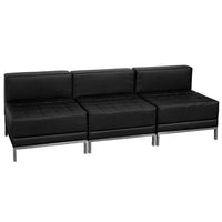 Flash Furniture HERCULES Imagination Black LeatherSoft Lounge Set, 3 Pieces-Contemporary Reception Set