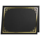 St. James Document/Certificate Holders - Gold Foil Border - Linen Finish - Black - 5 Pack - 83805-Easy to insert any letter size (8-1/2" x 11") documents into the die-cut corner slots