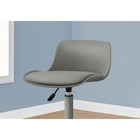 Monarch Specialties 7465 Multi-Position Office Chair - Grey -360-degree swivel seat and white 5-star base with hooded casters offer mobility, while an adjustable height mechanism allows the chair to be optimized for your child's size