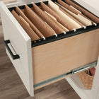 Sauder 47"W Summit Station L-Desk - Glacier Oak-   Finished on all sides for versatile placement anywhere in your home