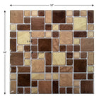 CTG Brands Multi Square Tile, 10" x 10", Brown, 6 Pack-Easy DIY: simply peel off the backing and stick the self-adhesive backsplash tiles onto the desired spot without extra glue, no grout, no mess and no special tools or experience required