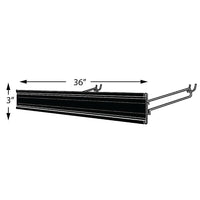 Azar Displays Extended Sign Holder, 3" x 36" (600336-BLK)-Black Metal