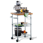 TRINITY EcoStorage Bamboo Kitchen Cart, Chrome (TBFZ-1401)-Sustainable, renewable resources are used in its production
