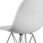 Flash Furniture Elon Series Plastic Chair with Chrome Base - White-Chrome Base with Bracing