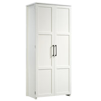 Sauder HomePlus Storage Cabinet - White -Hidden storage behind doors.