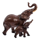 Truu Design Polyresin Elephant Figurine, 7 x 3.5 x 6.75 inches, Bronze-Bronze in colour with matte finish