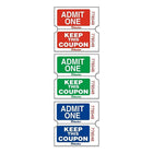 Blueline Admit One with Coupon Ticket, Assorted Colours, English, 2000 Pack-Tickets with attached coupons are perfect for controlling admission to events