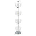 Eddie's Four Tier Bin Display - Floor Spinner Stand - 61" H - Clear/Chrome (214051-1)-Four Tier Bin Display