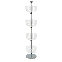Eddie's Four Tier Bin Display - Floor Spinner Stand - 61" H - Clear/Chrome (214051-1)-Four Tier Bin Display