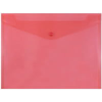 JAM Paper Plastic Envelopes with Snap Closure, Letter Booklet, 9.75 x 13, Red Poly, 12 Pack (218S0RE)-Red grid