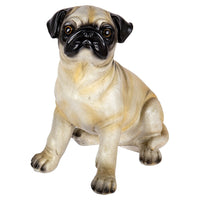 Truu Design Sitting Pug Dog Figurine, 8.5 inches, White-Measurement: this cute dog statue measures 6"L x 8"H x 4.5"W in dimensions