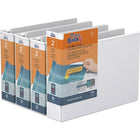QuickFit Heavy Duty Landscape 8.5" x 11" Spreadsheet Binder - Round Ring - 2" - White - 4 Pack-3 Ring Binder