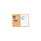 Quartet Standard Combination Board, Oak Frame, 48" x 36"-Combo cork/dry-erase board combines a resilient fine-grained cork panel for pin-ups with a melamine writing surface on tempered hardboard for use with dry-erase markers