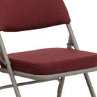 Flash Furniture HERCULES Series Premium Curved Triple Braced & Double Hinged Fabric Metal Folding Chairs - Burgundy - 2 Pack-2.5" Thick Padded Seat with CAL 117 Foam