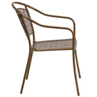 Flash Furniture Commercial Grade Gold Indoor-Outdoor Steel Patio Arm Chair with Round Back-Curved Round Back Design