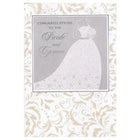 Rosedale 5-1/2" x 8" Congratulations To The Bride & Groom Wedding Greeting Cards And Envelopes, 12 Pack (18009)-Printed on premium uncoated card stock
